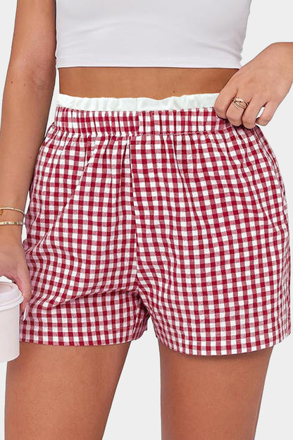 Hay Bale Plaid Plus Size Shorts