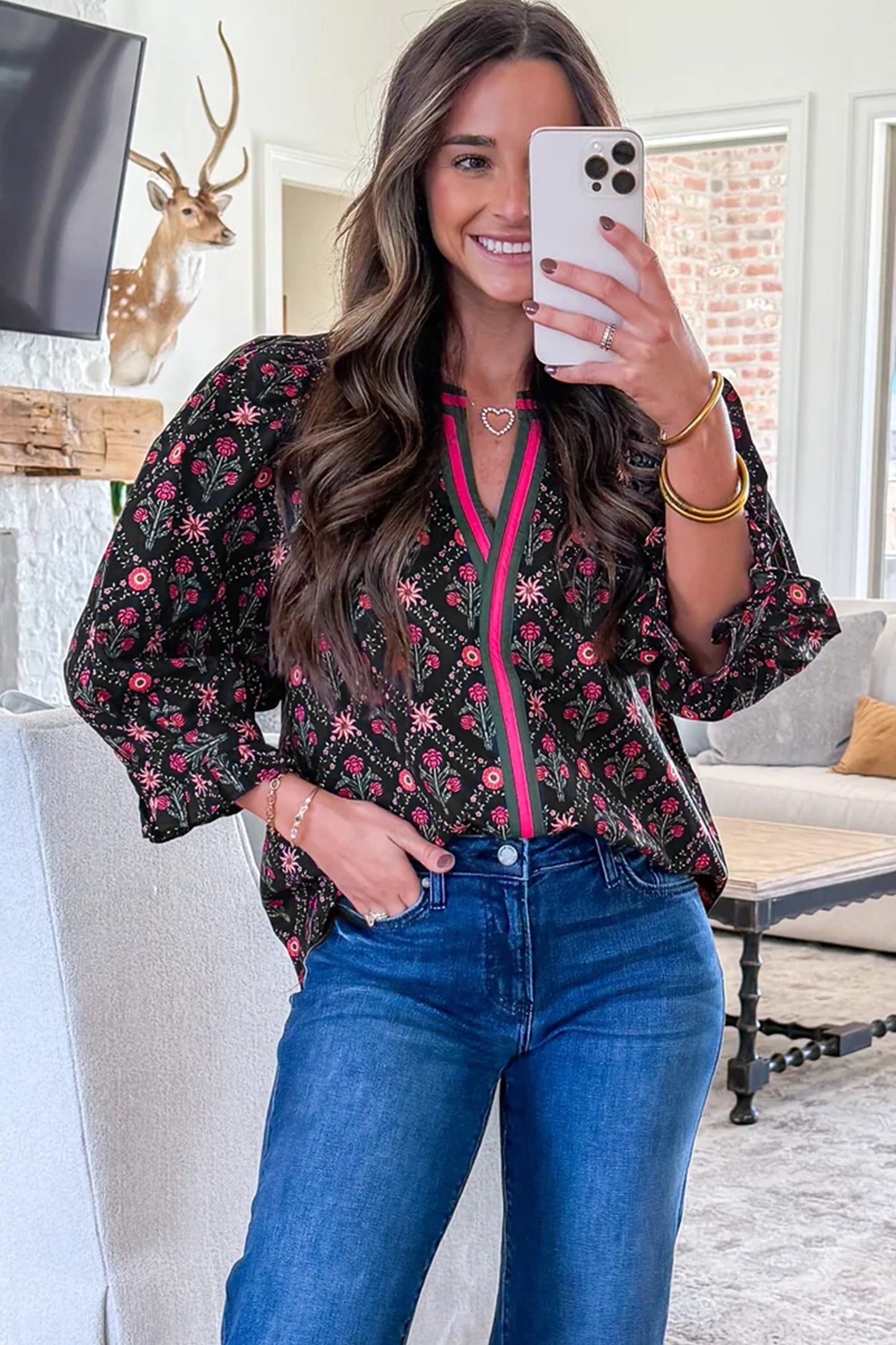 Sunday Stroll Vintage Floral Blouse