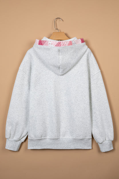 Contrast Patchwork Oversized Hoodie