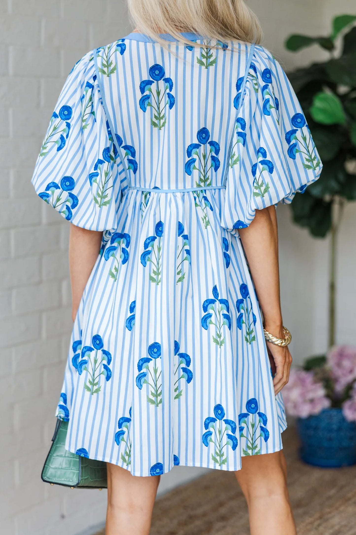 Meadow Mix Floral Striped Mini Dress