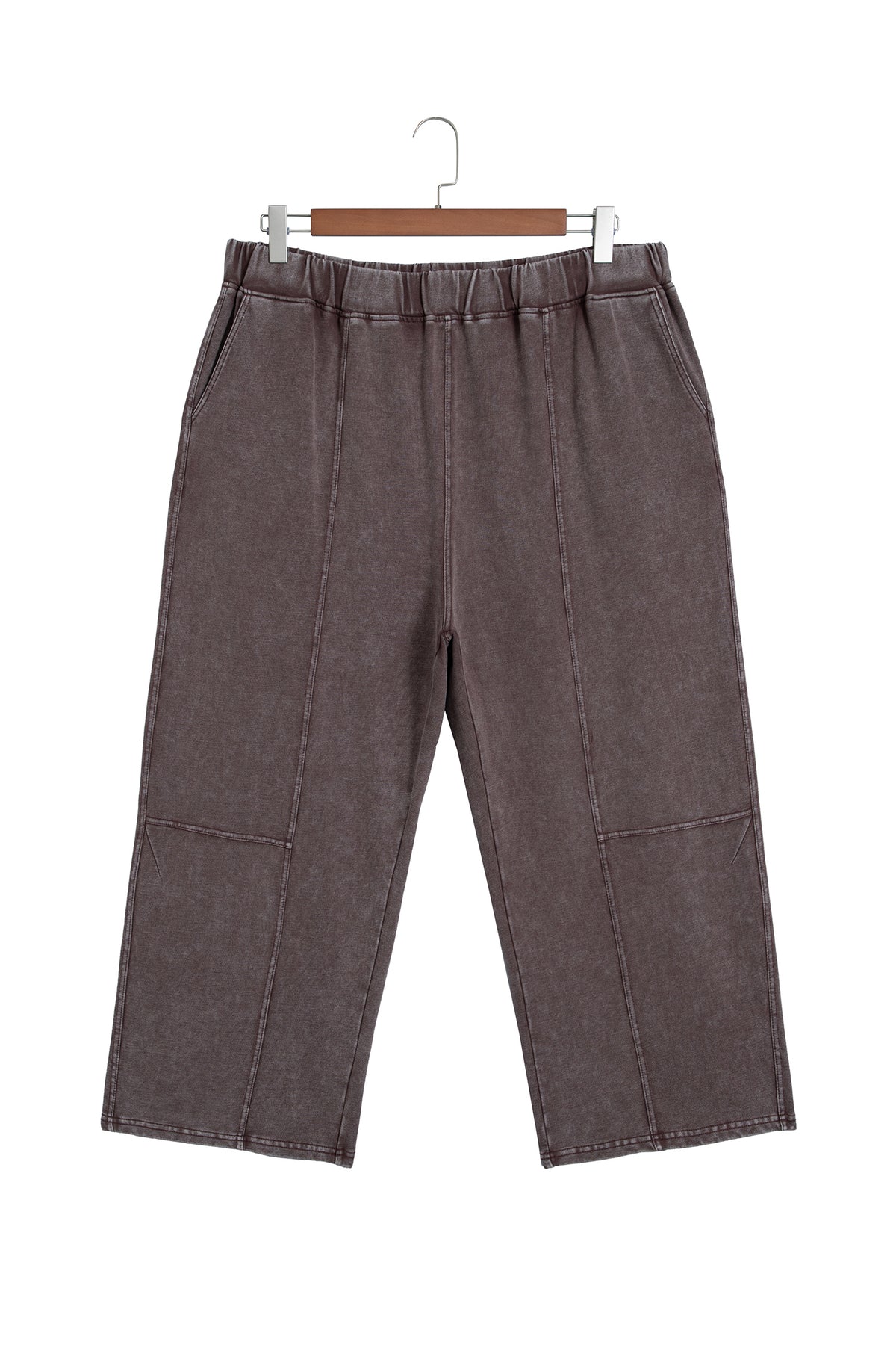 Coffee Mineral Wash Barrel Pants