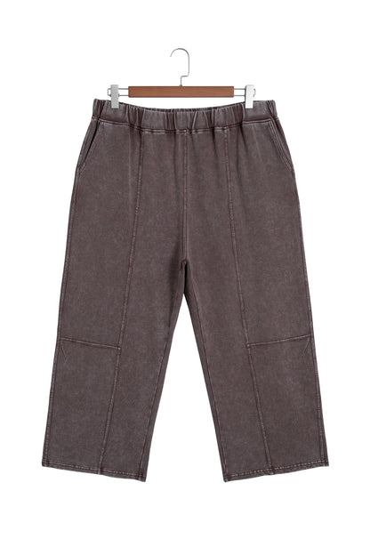 Coffee Mineral Wash Barrel Pants