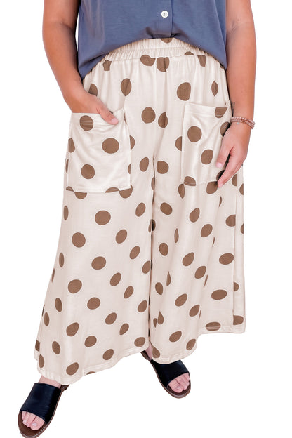 Daybreak Polka Dot Plus Size Wide Leg Pants