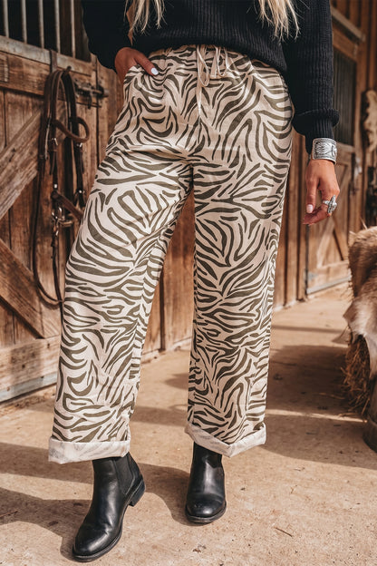 Desert Western Zebra Print Pants