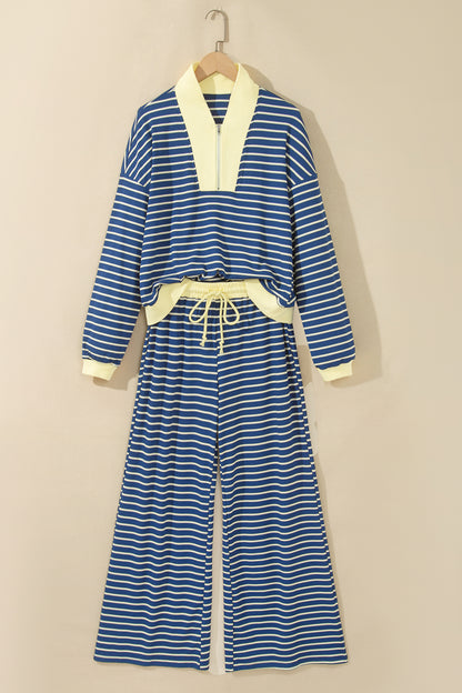 Blue Stripe Easygoing Pants Set