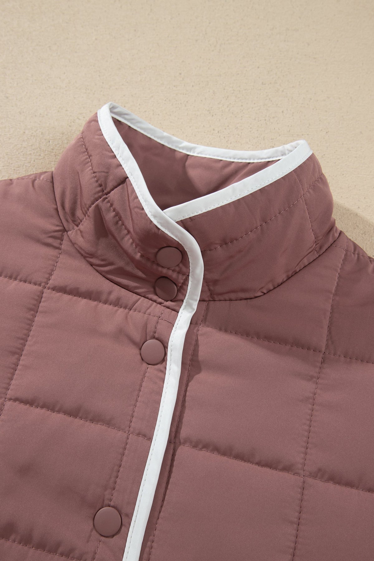 Contrast Trim Quilted Patch Pocket Buttoned Jacket — product image 5