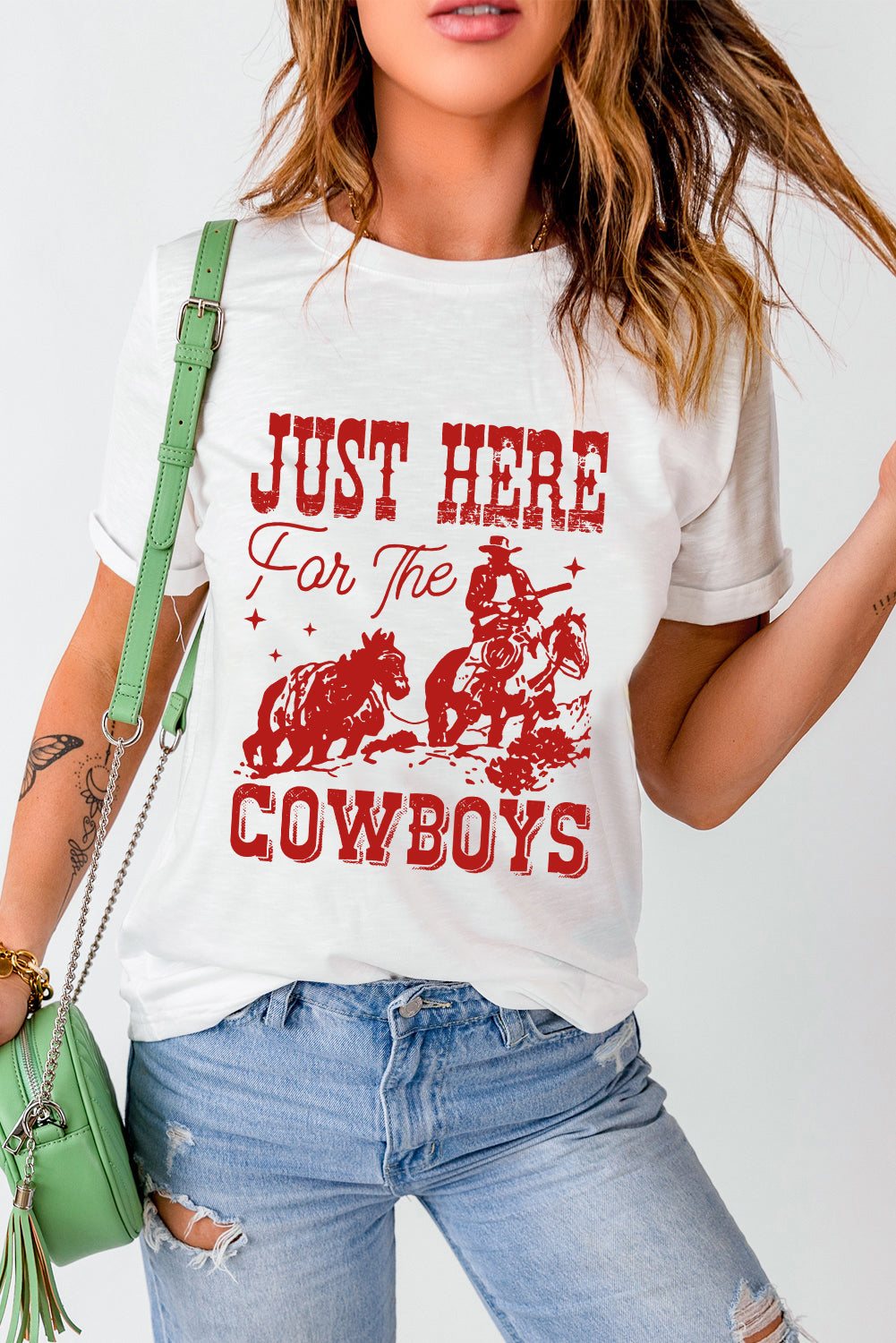 Just Here Cowboy Western Tee