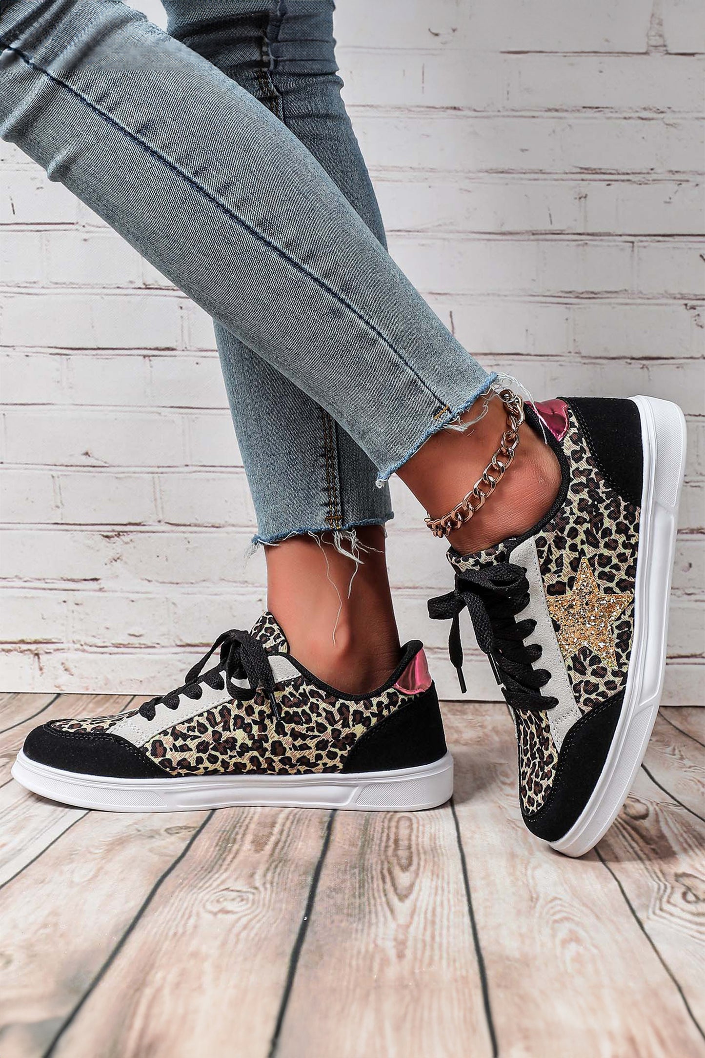 Starlight Glitter Star Lace-Up Shoes