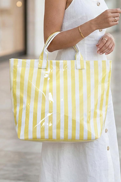 Boardwalk Striped Vinyl Tote