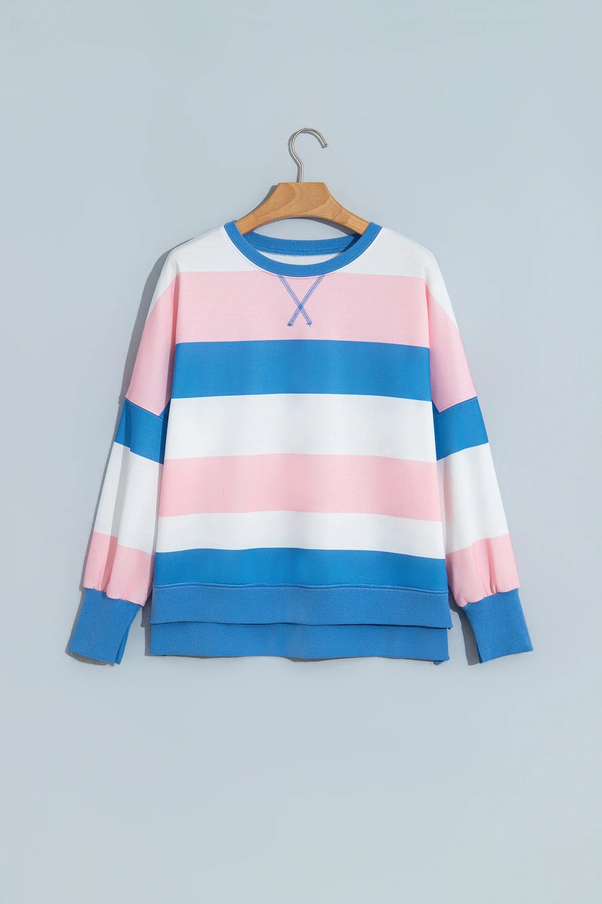 Stripe Colorblock Long Sleeve Oversized Top — product image 3