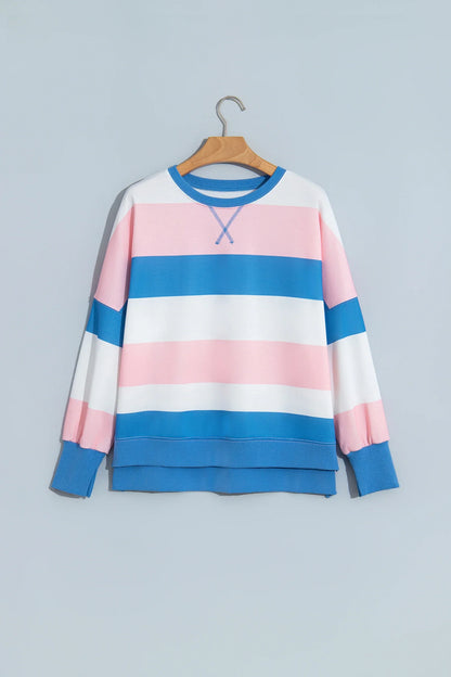 Stripe Colorblock Long Sleeve Oversized Top — product image 3