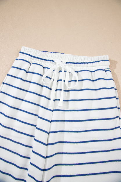 Sail Blue Stripe Wide-Leg Pant Set