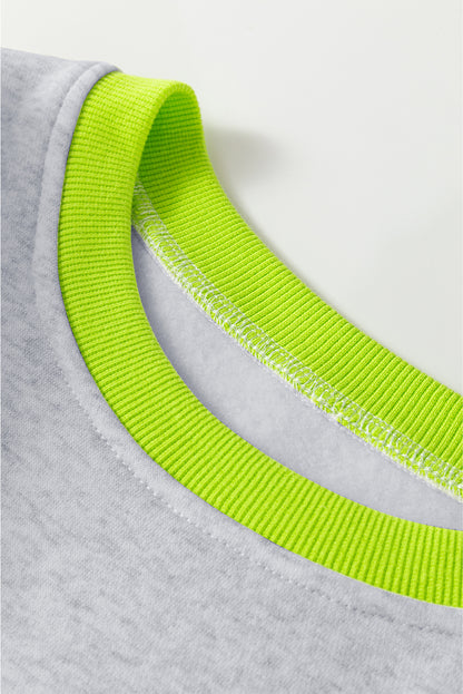 Colorblock Puff-Sleeve Sweatshirt