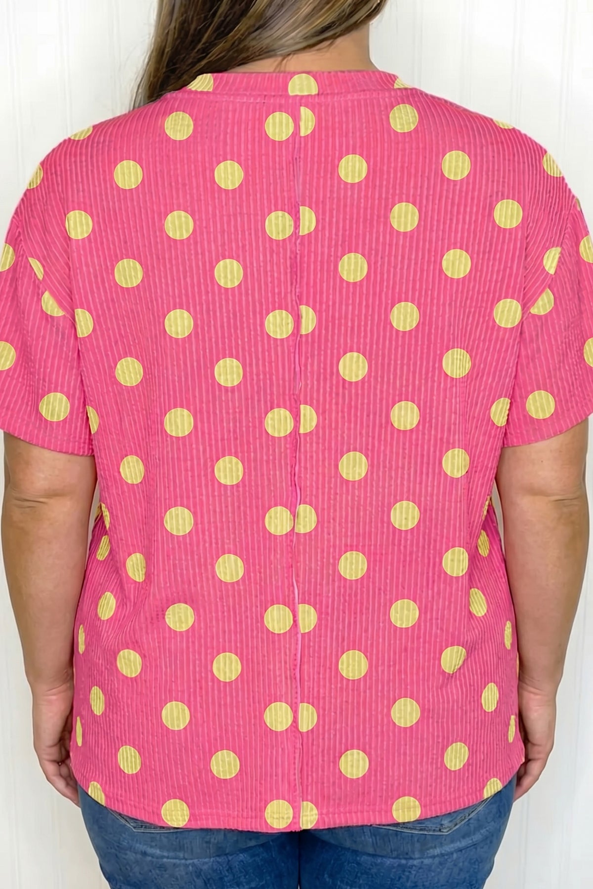 Polka Dot Ribbed Relaxed Tee