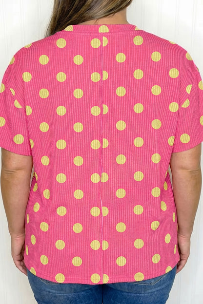 Polka Dot Ribbed Relaxed Tee