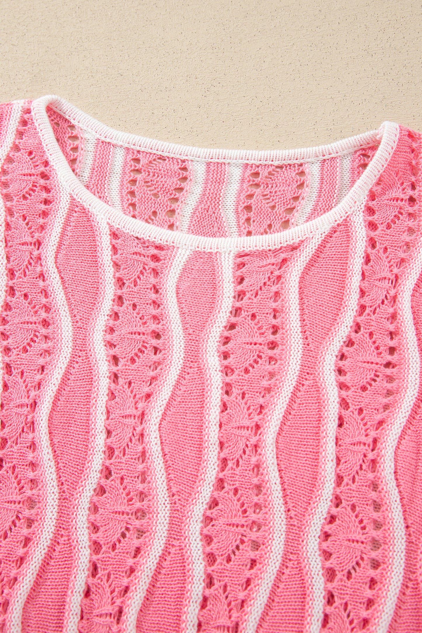 Cloud Nine Wavy Eyelet Knit Sweater