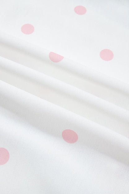 Polka Dot Half Zip Drop Shoulder Sweatshirt