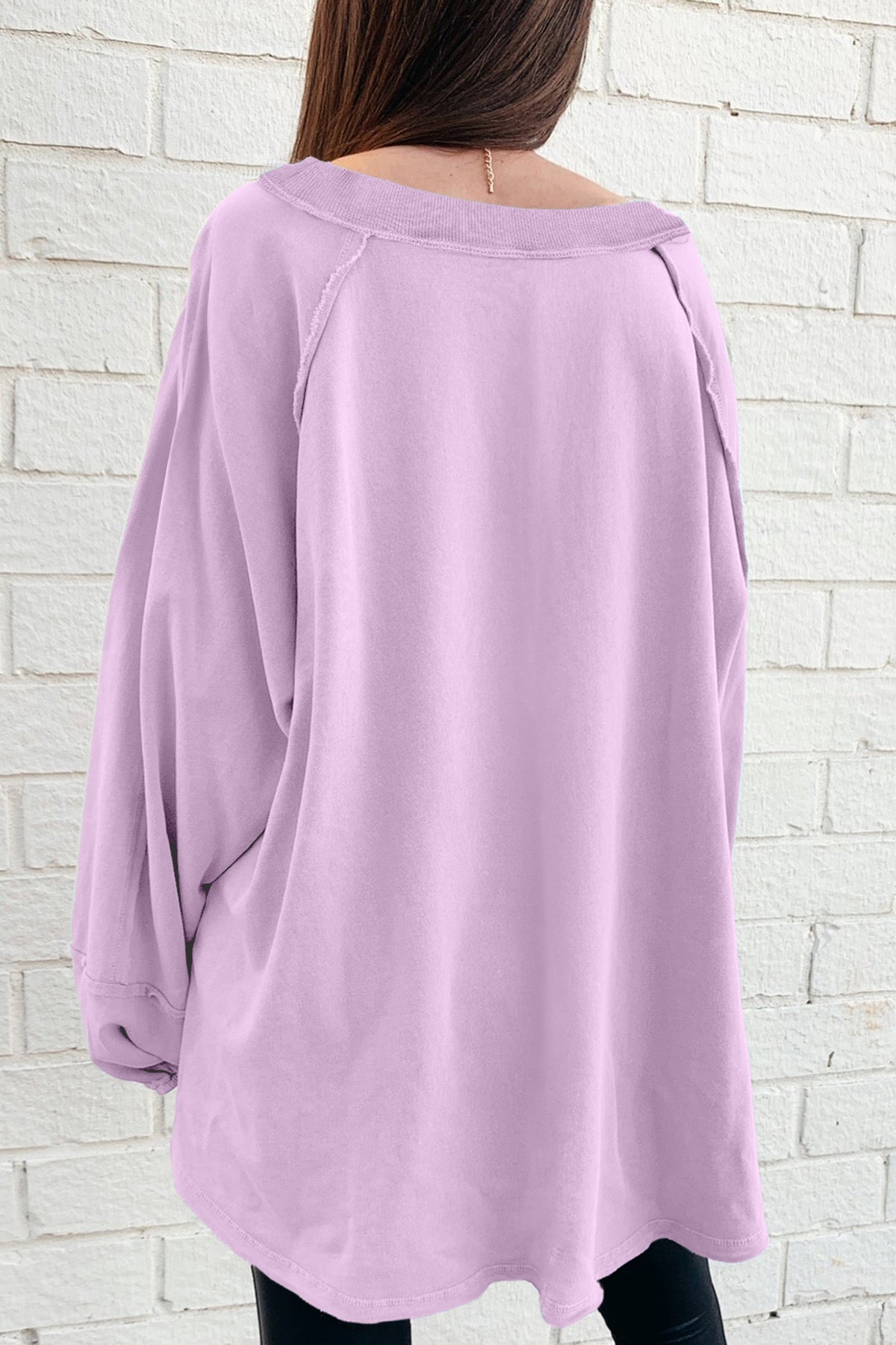 Raw Seam Patchwork Oversized Sweatshirt