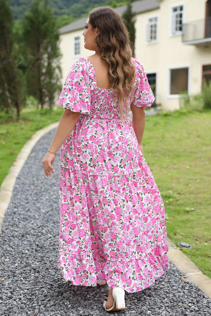 Magnolia Floral Plus Size Smocked Maxi Dress