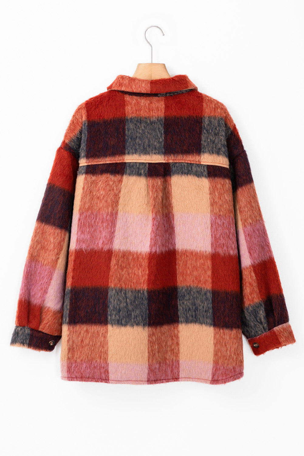 Orange Plaid Pocket Jacket