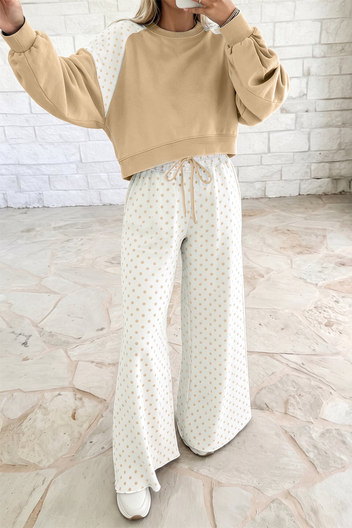 Polka Dot Colorblock Lounge Set