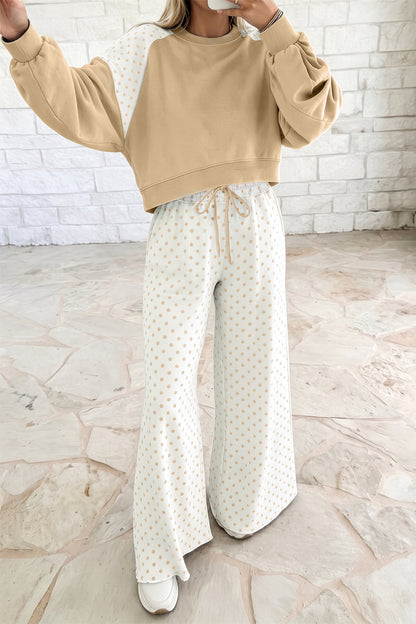 Polka Dot Colorblock Lounge Set
