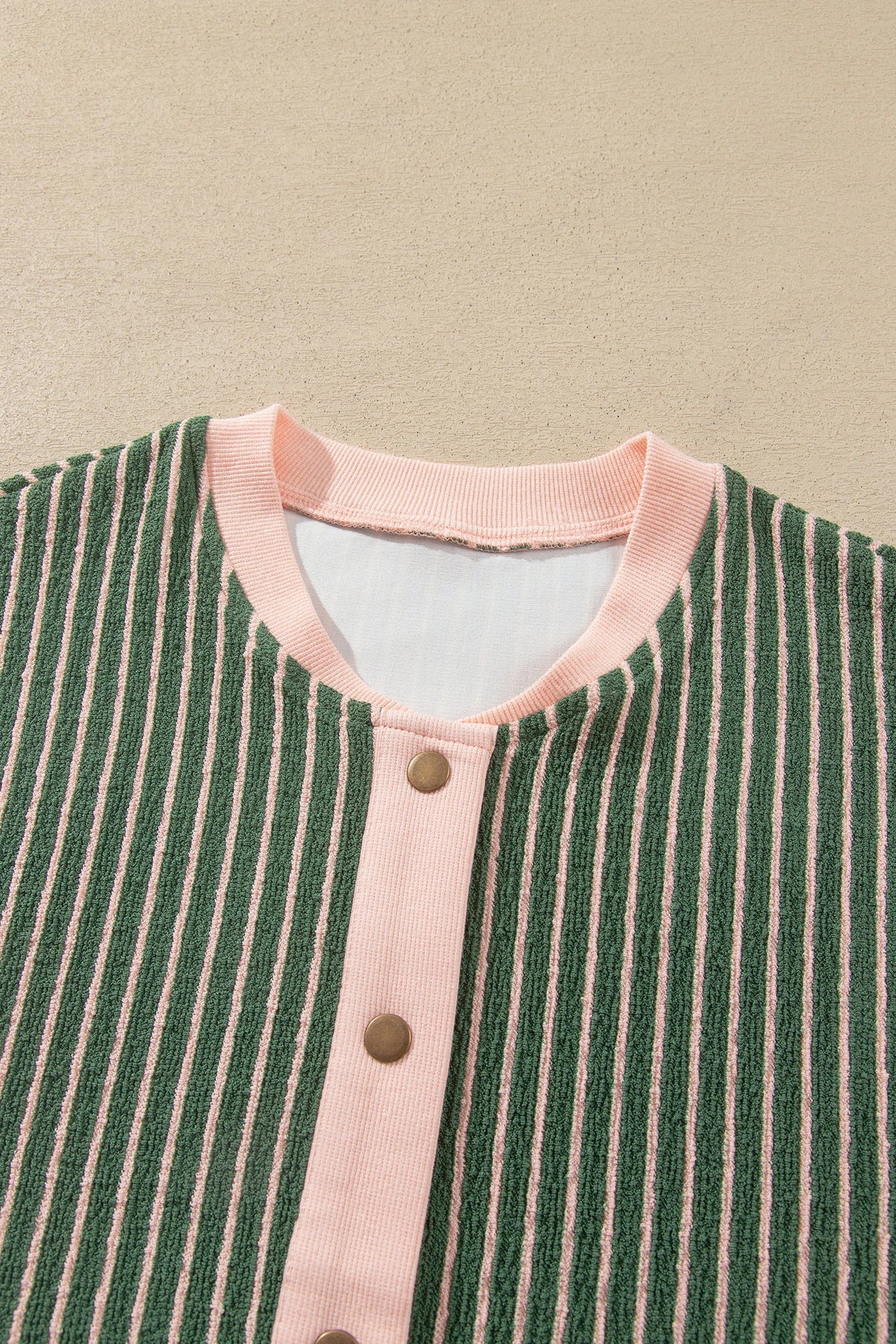 Stripe Contrast Trim Buttoned V-Neck Cardigan — product image 4