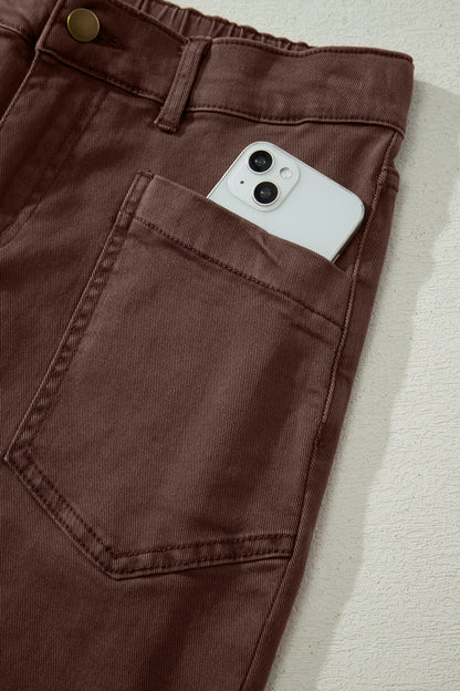 Patch-Pocket Ankle Barrel Jeans