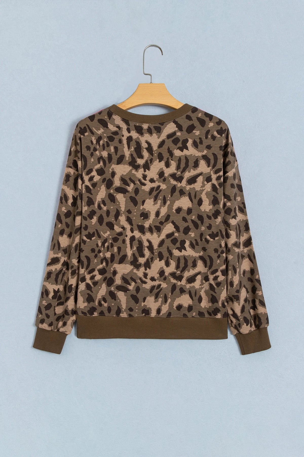 Leopard Contrast Stripe Long Sleeve Sweatshirt — product image 3