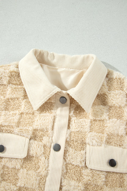 Plaid Sherpa Corduroy Shacket