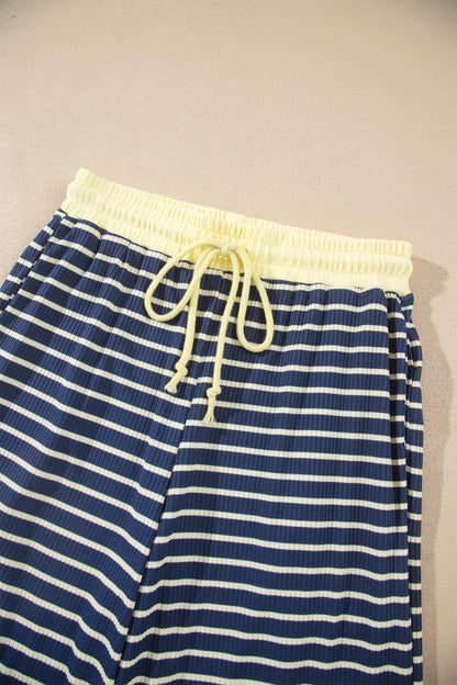 Blue Stripe Easygoing Pants Set