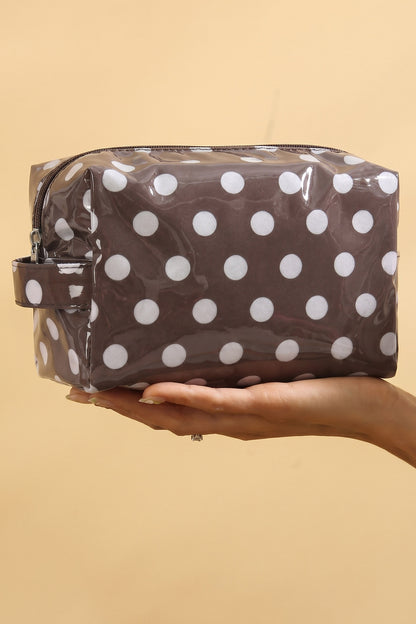 Cider Polka Dot PVC Makeup Bag