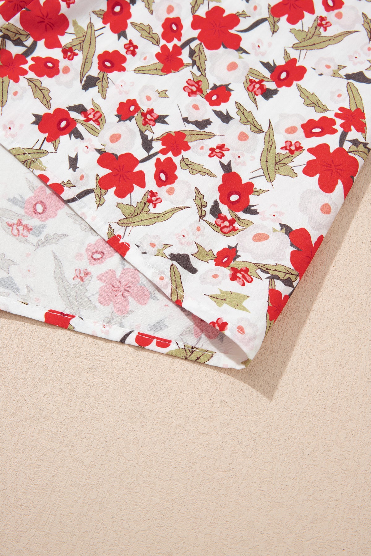Floral Puff-Sleeve Button-Up Shirt