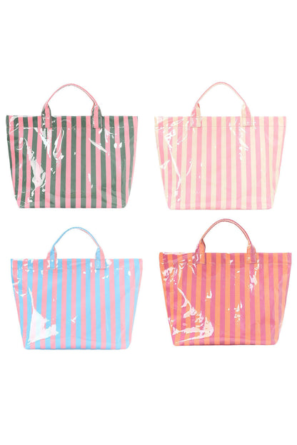 Boardwalk Striped Vinyl Tote