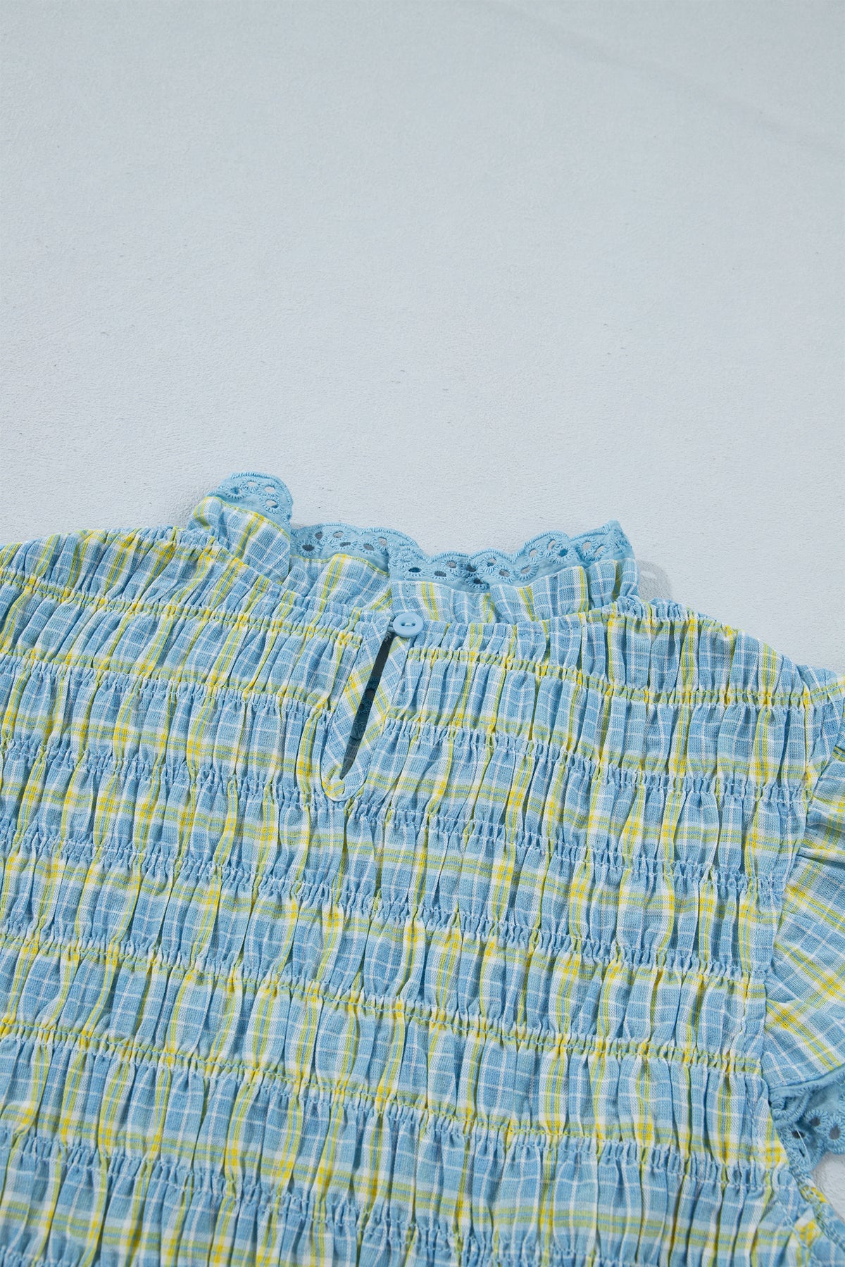 Gingham Lace-Trim Tank