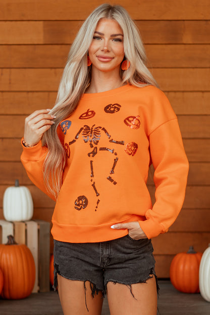 Dancing Critters Sequin Halloween Sweatshirt