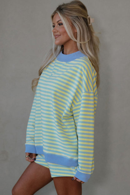 Field Day Striped Pullover Short Set