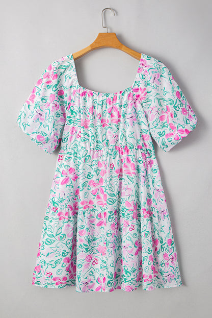 Prairie Bloom Floral Plus Size Mini Dress