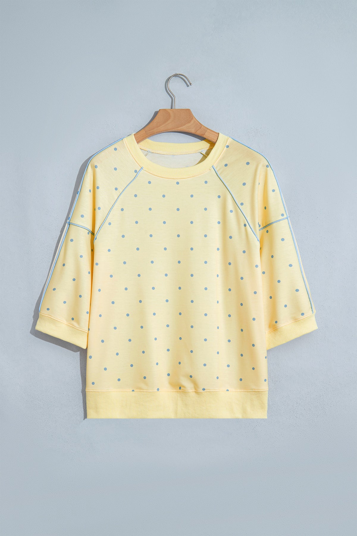 Polka Dot Piped Relaxed Top