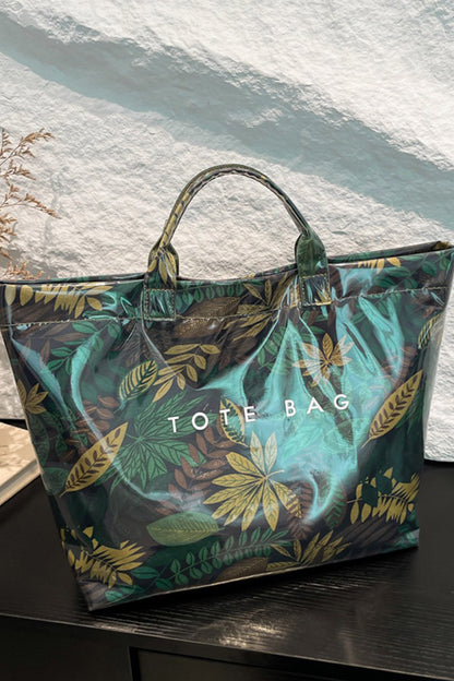Palm Grove Tropical Print Travel Tote
