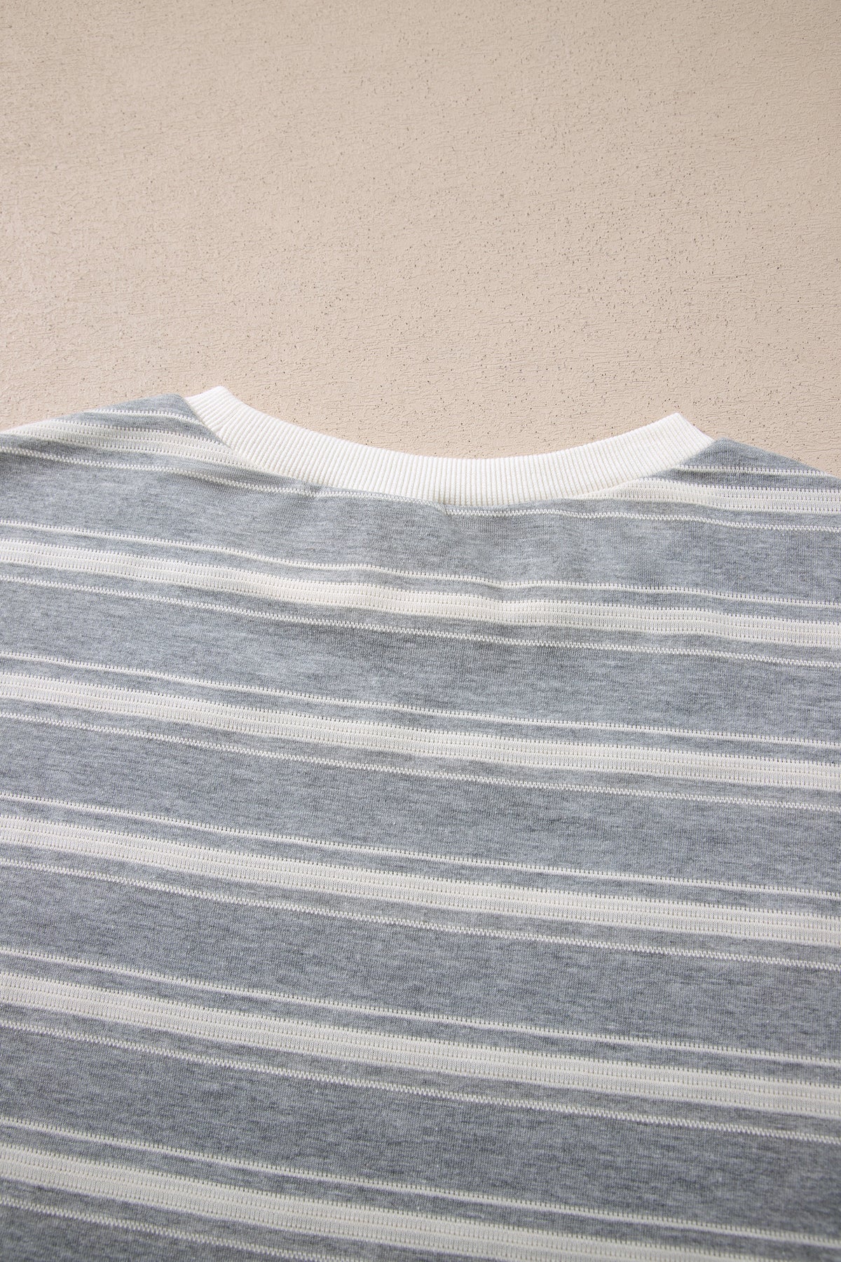 Gray Stripe Relaxed Tunic Top