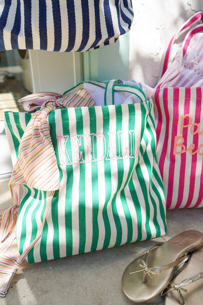 Harbor Canvas Striped Tote