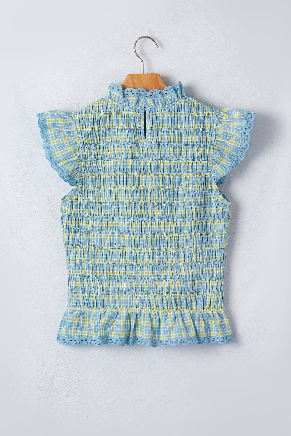 Gingham Lace-Trim Tank