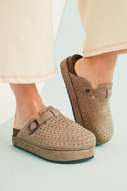 Canyon Rivet Buckle Platform Slippers