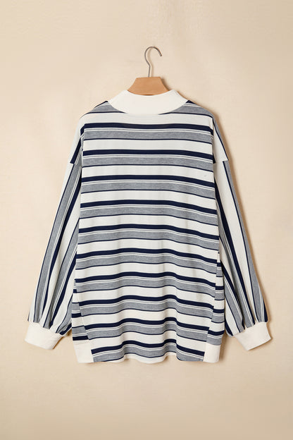 Seaside Stripe Ribbed Sweatshirt