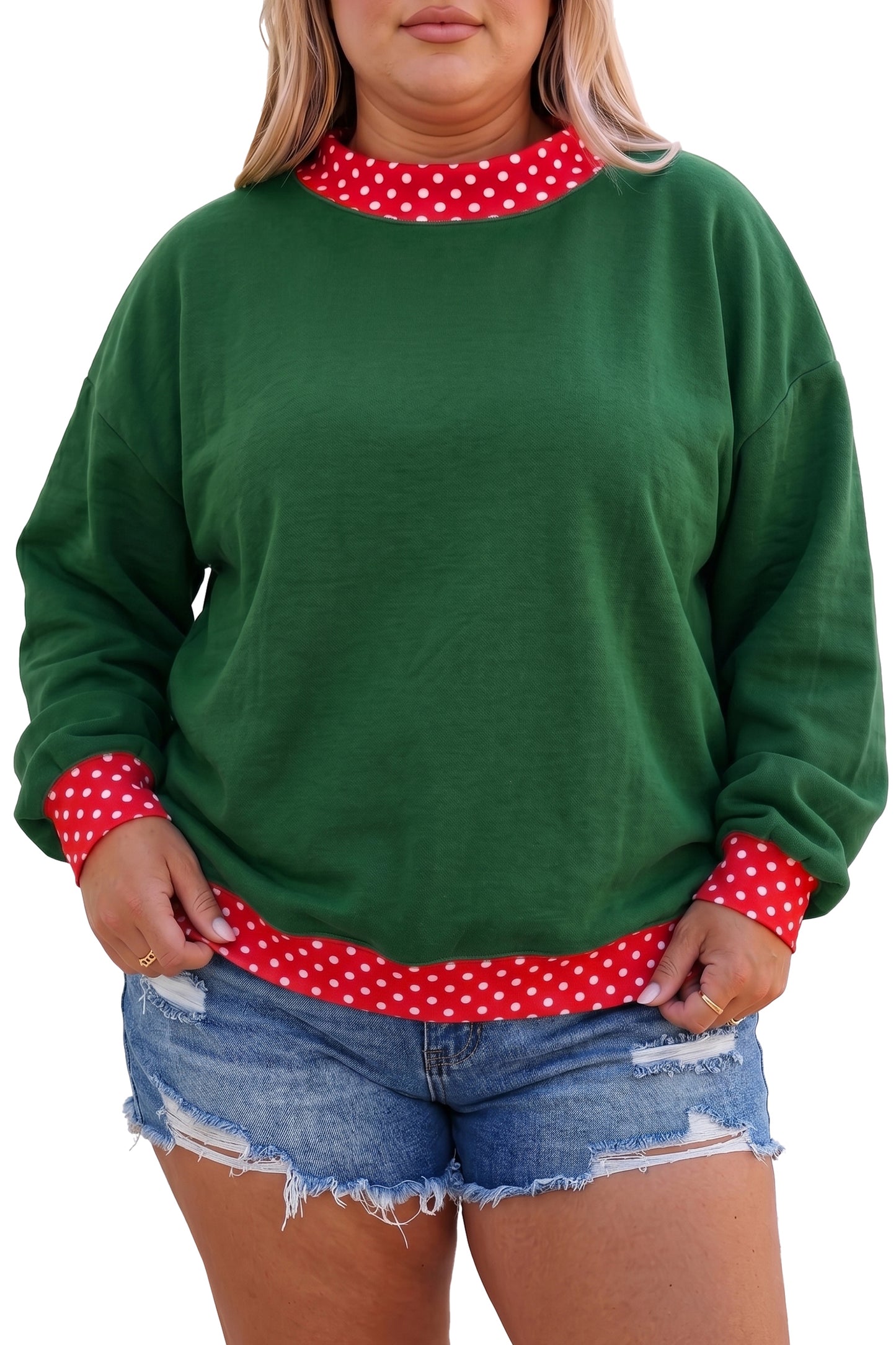 Field Day Polka Dot Plus Size Sweatshirt