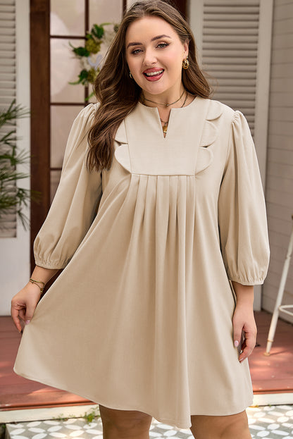 Parchment Corduroy Scallop Mini Dress