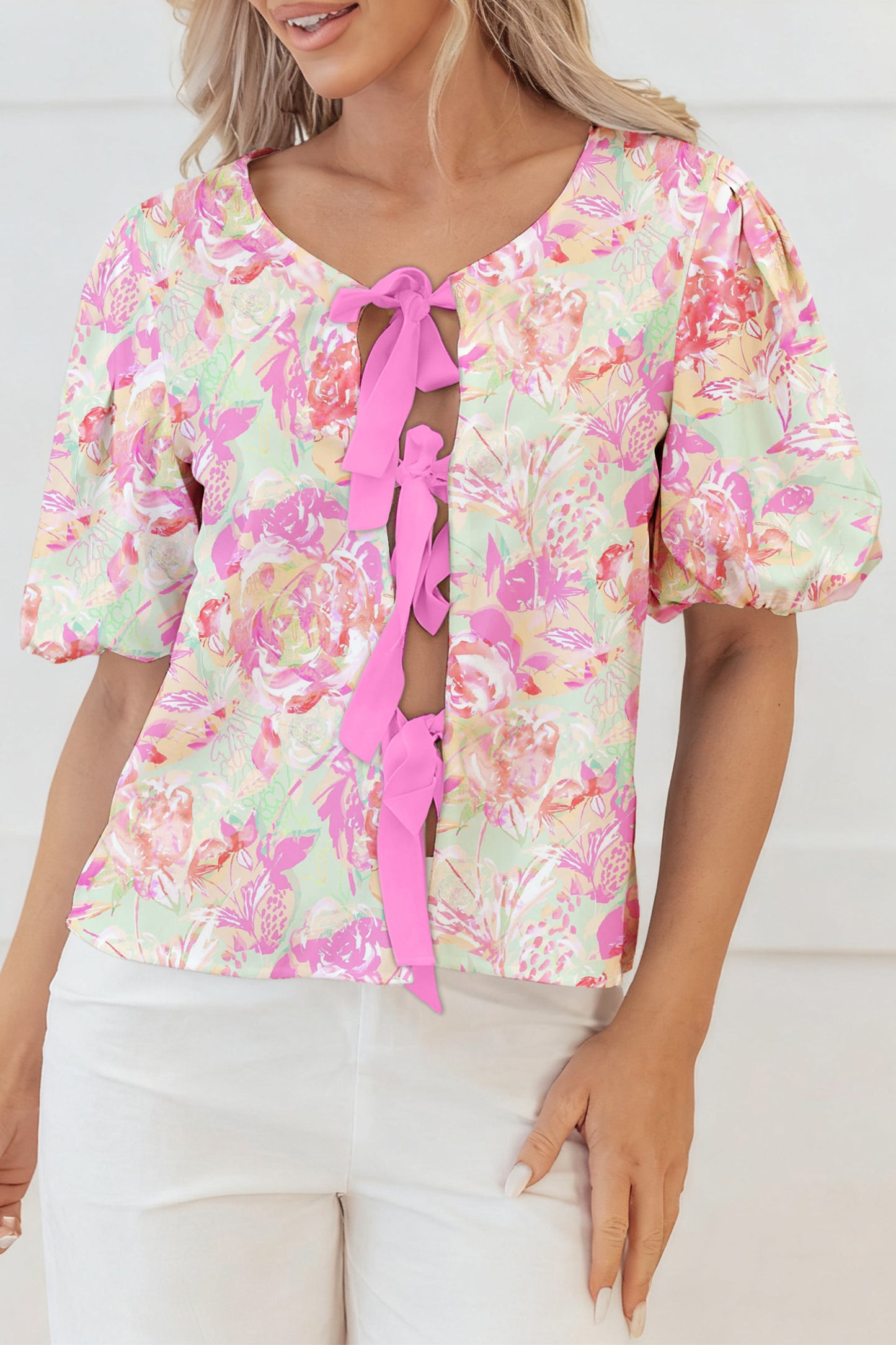 Sweet Talk Floral Puff Sleeve Blouse