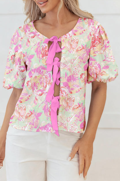 Sweet Talk Floral Puff Sleeve Blouse