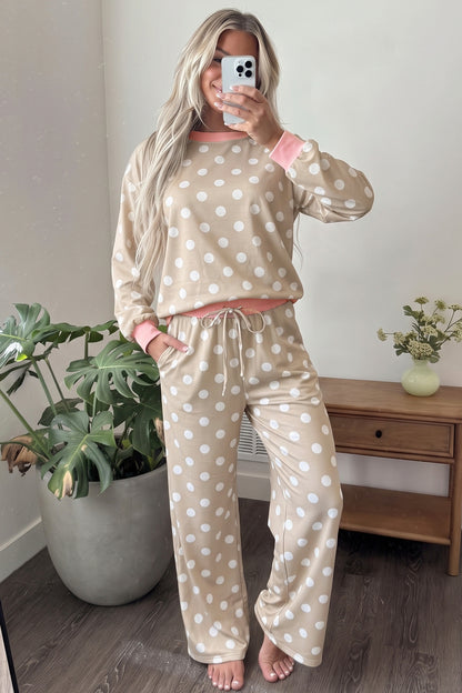 Sweet Talk Polka Dot Top And Pants Set